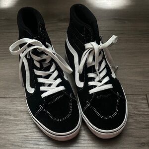 Vans Black and White High-Top Skate Sneakers